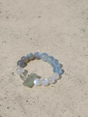 Lagoon Purification – Aquamarine and Moonstone Healing Bracelet by OneBone