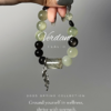 Prehnite and Obsidian Bracelet
